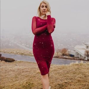 Burgundy dress